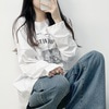 듀이 루즈핏 프리팅 심플 긴팔 티셔츠 3col 국내생산